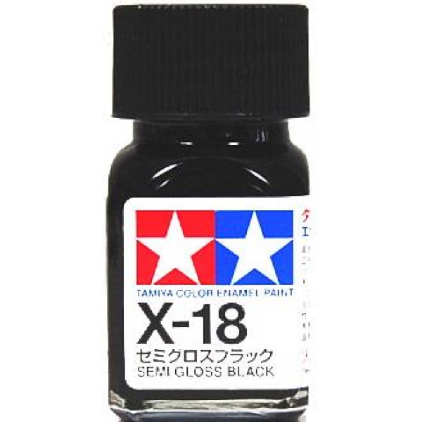 T80018 Tamiya X18 Black Semi Gloss Gloss Enamel Paint