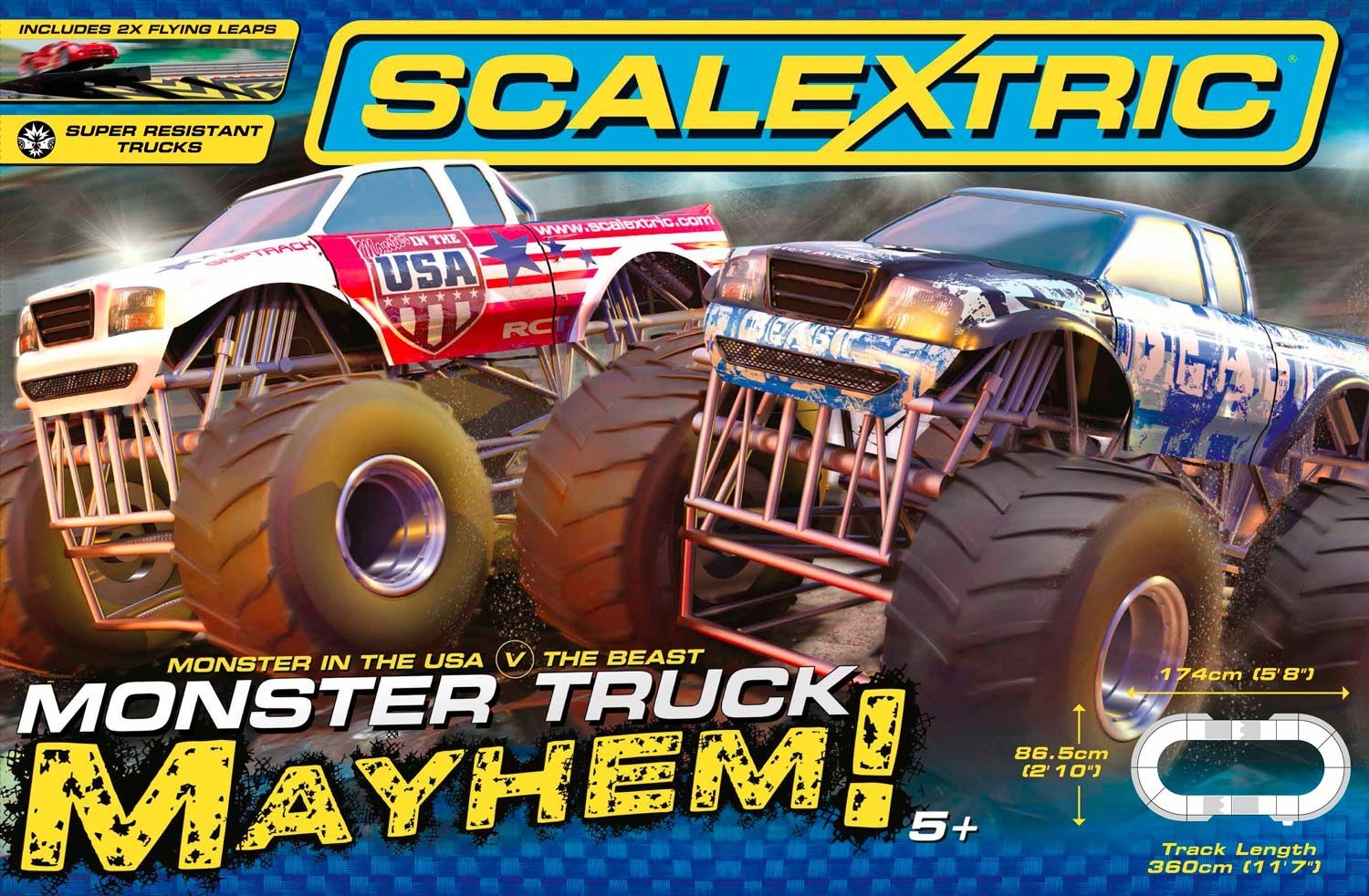 C1302 Scalextric Set Monster Truck Mayhem 3.6m